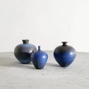 Set of Three Swedish Mid Century Ceramic Vases by Berndt Friberg, 1970s