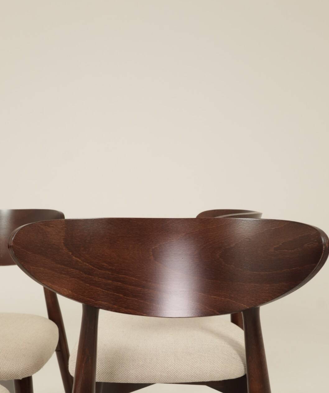 Dining chairs set of 6 heritage herringbone Beige linen