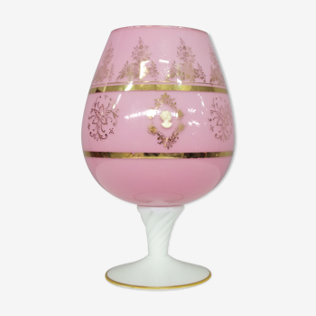 Vase français en verre décoré à la main