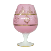 Vase français en verre décoré à la main