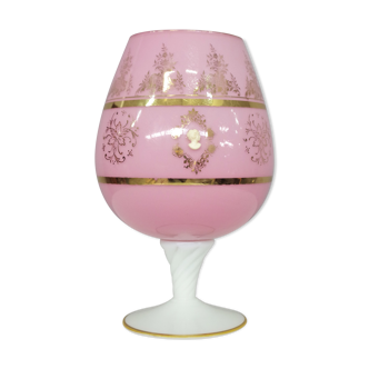 Vase français en verre décoré à la main