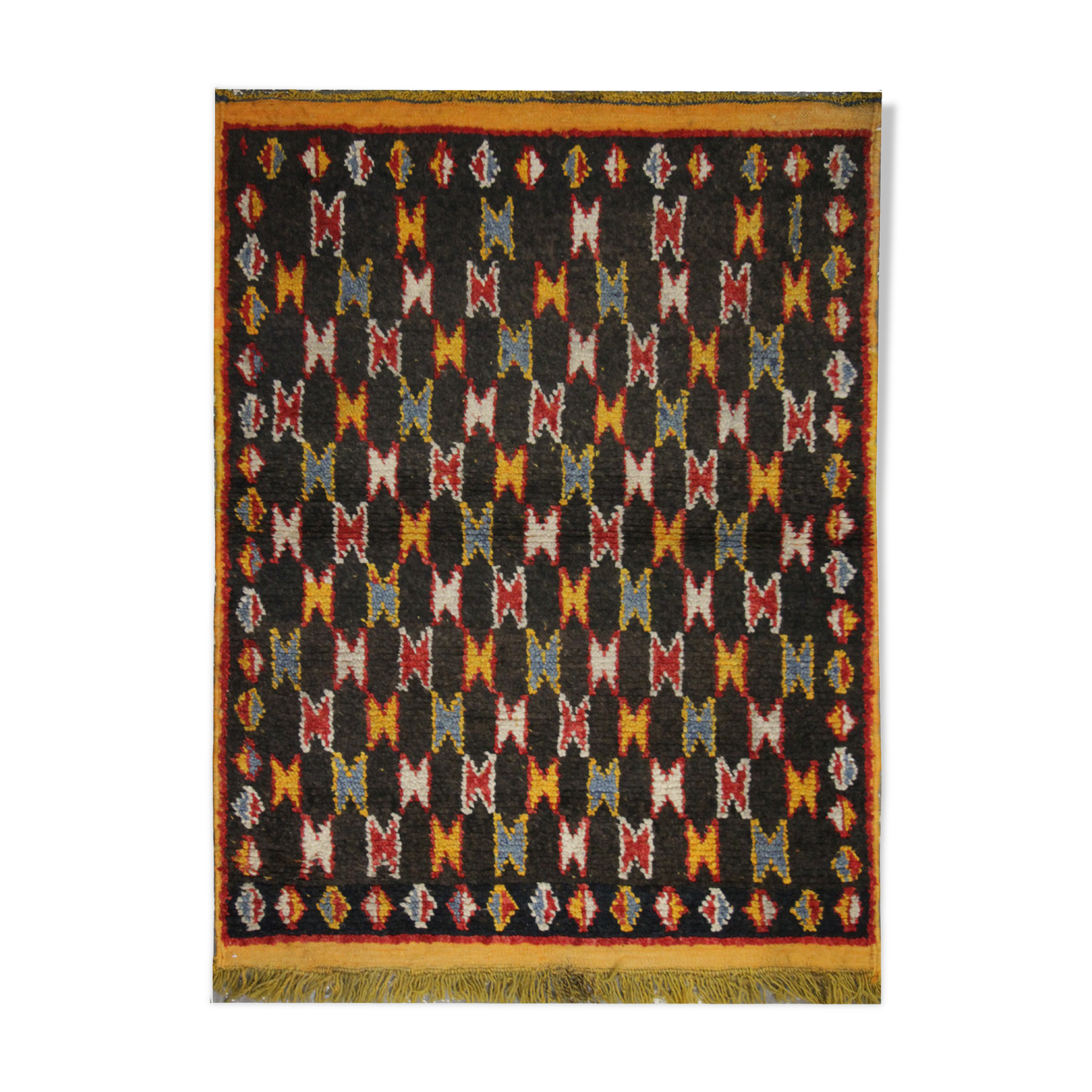 Hand made oriental carpet area rug 100x137cm