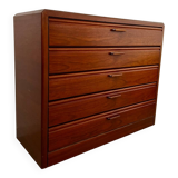 Old Scandinavian style chest of drawers in teak, 70s design, Hülsta vintage brand