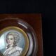 Framed 19th-century miniature gouache portrait of an aristocratic woman
