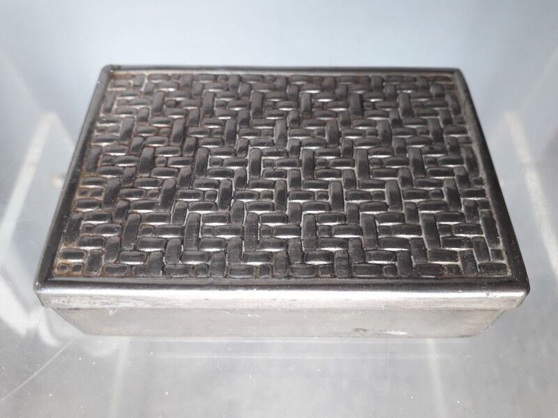 Box in silver metal and mahogany 1940