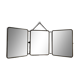 Triptych barber mirror - leather back