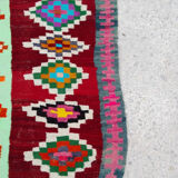 Tapis kilim marocain berbère en laine rouge fait main 155x210cm