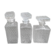 3 glass whiskey bottles