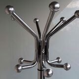 Chrome metal parrot coat holder from the 70s