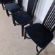 Set of four high "Slat back" chairs - Italian design 1980s