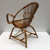Rattan shell armchair
