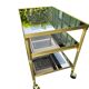 Brass and glass serving trolley, 1970s