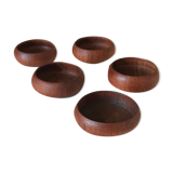 Series of 5 cups in vintage teak  60