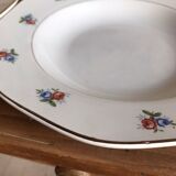 Set of 4 hollow plates Digoin & Sarreguemines pattern small flowers
