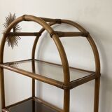 Bamboo shelf and smoked glass
