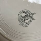 6 vintage flat plates Moulin des loups cherry patterns