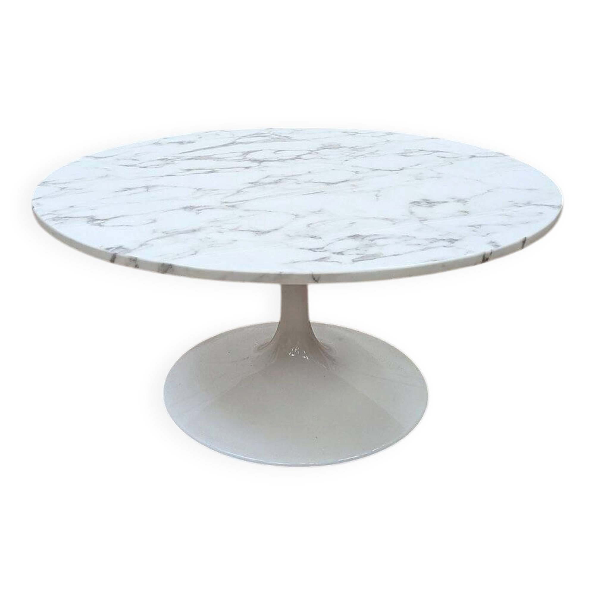 Table basse ronde en marbre vintage