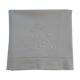 Drap ancien  lin blanc monogramme JG art déco