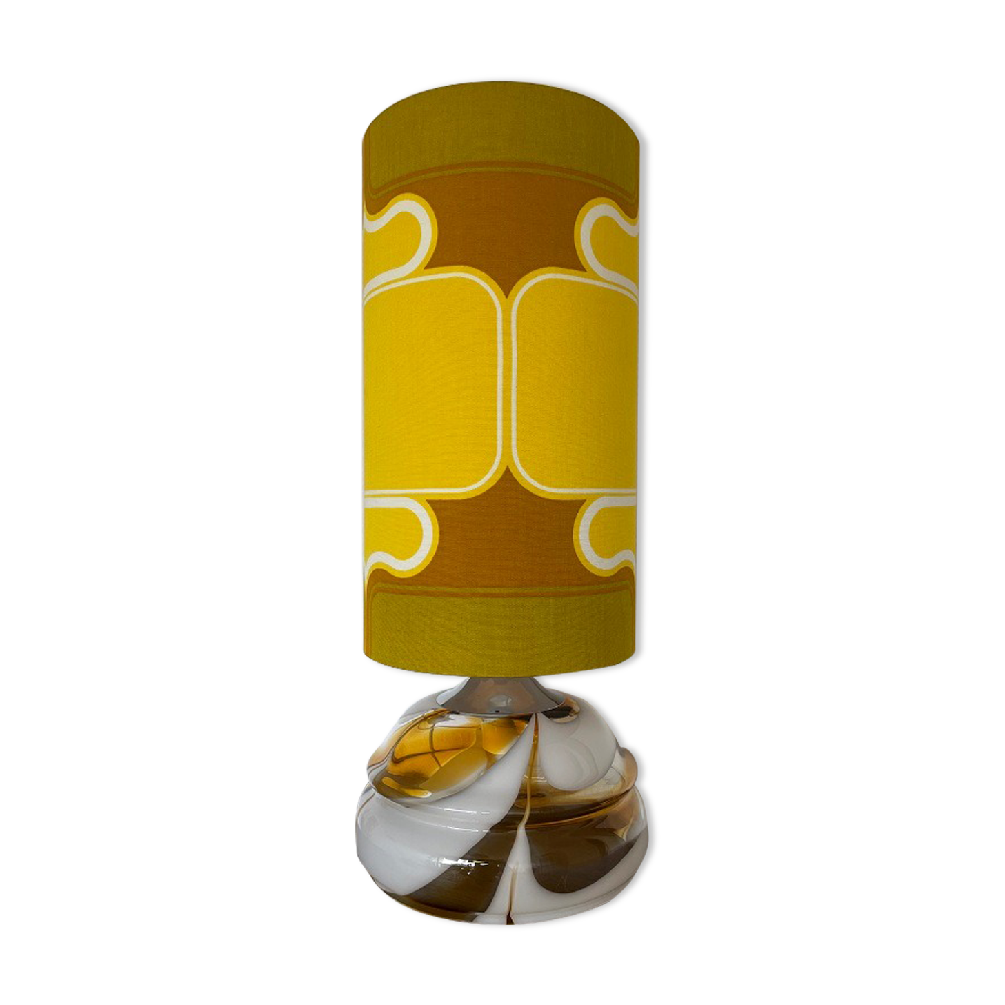 Table lamp lampshade vintage fabric Sirius pattern