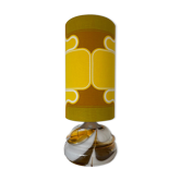 Lampe à poser abat-jour tissu vintage motif Sirius