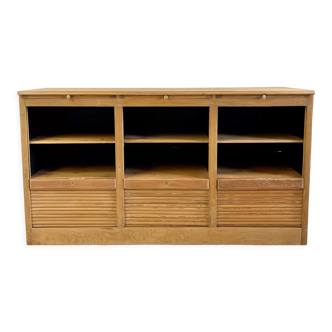 Meuble de notaire classeur rideaux