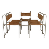 Design chair chrome & leather 1970