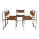 Chaise design chrome & cuir 1970