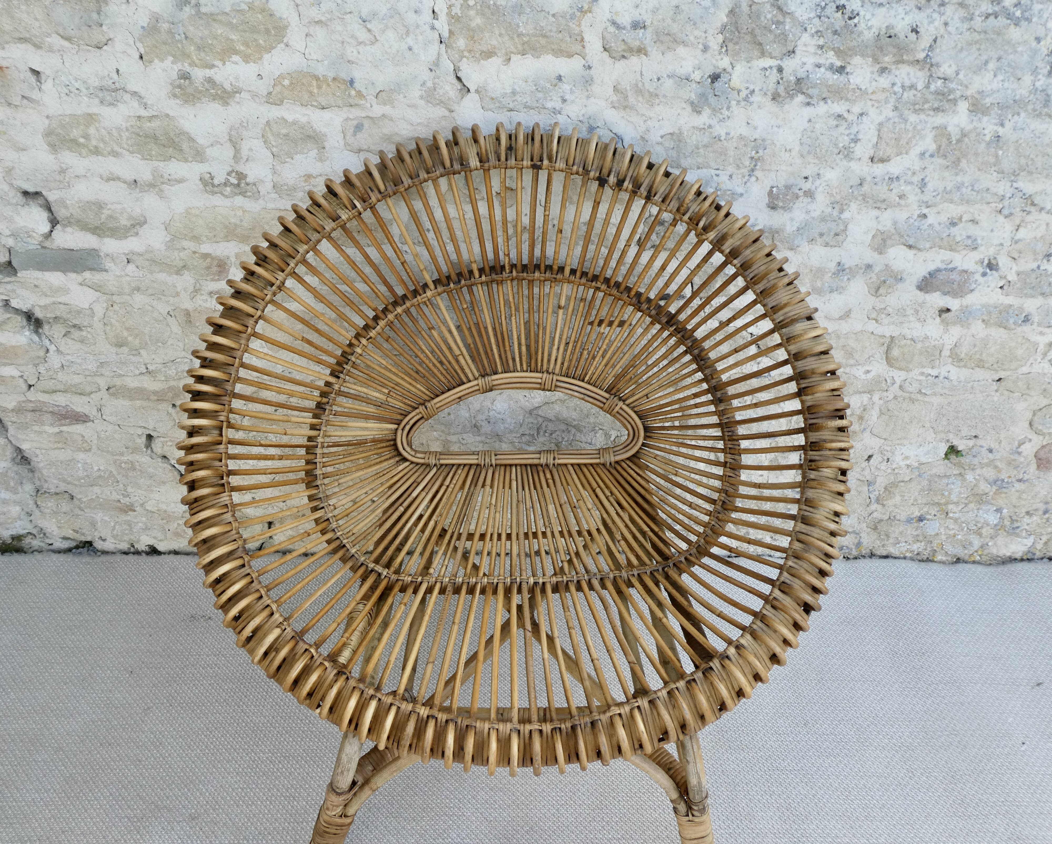Rattan basket armchair from the 60s