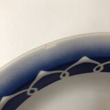 Plat creux blanc et bleu faïence badonviller vintage sublime