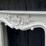 Louis XV style fireplace in Carrara marble circa 1980