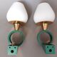 Pair of sconces in gilded brass and Art Deco lacquered