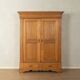 Classic Biedermeier wardrobe made of solid oak around 1840