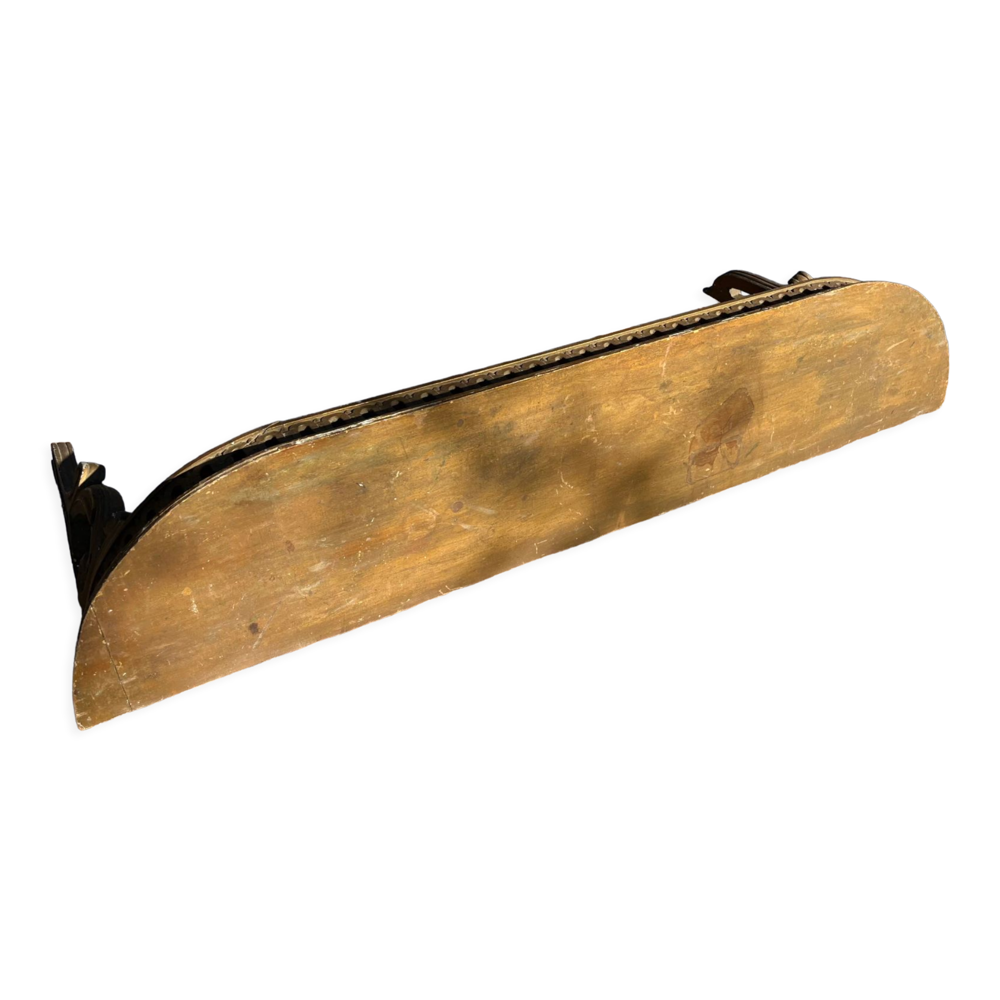 Console demi lune bois doré