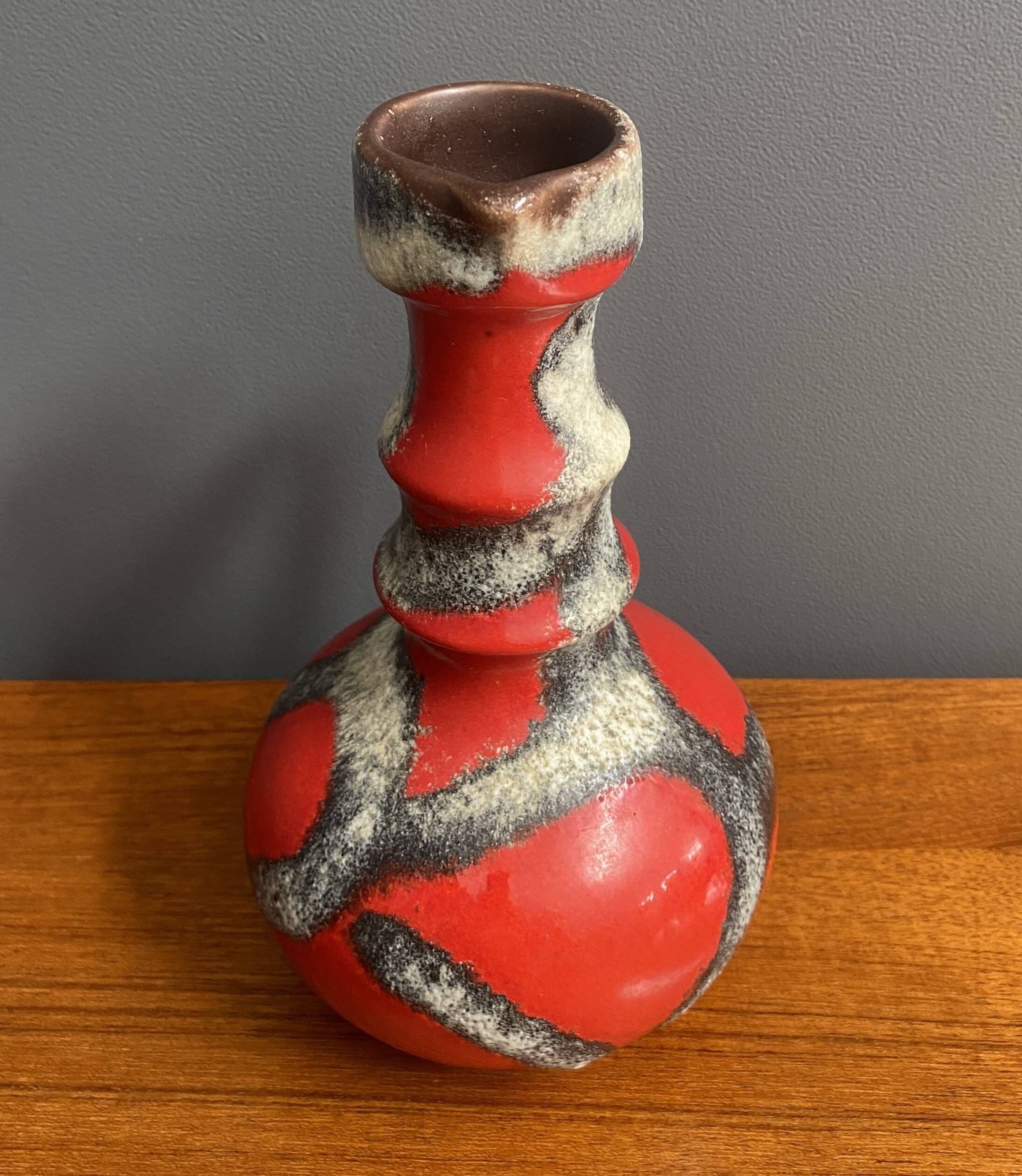 Red fat lava vase by Jopeko model 7201-21