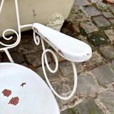 Fauteuil de jardin en fonte de fer blanche n°1