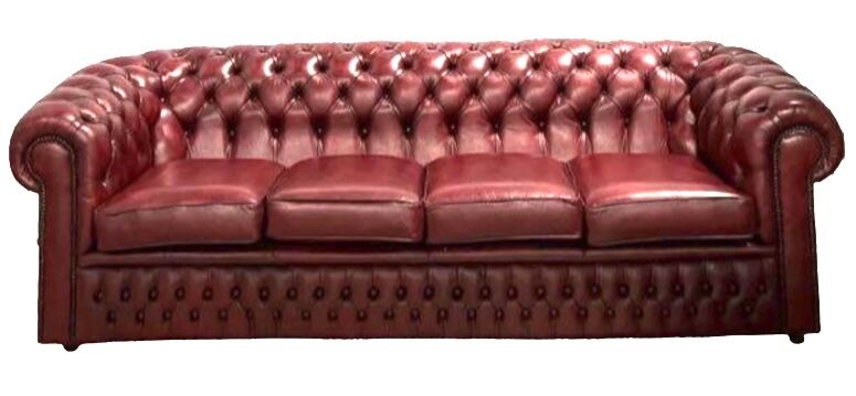 Chesterfield sofa in burgundy leather