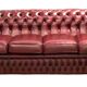 Chesterfield sofa in burgundy leather
