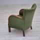 1950s, Danish artdeco armchair, green furniture wool, beech wood, original.