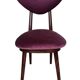 Mid-Century heart-shaped chair in plum velvet and beech wood, Poland, 1960s