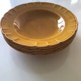 6 assiettes creuses ADP Luxceram ocre jaune Vintage