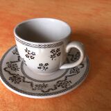 Lot including 9 coffee cups + photo subcup 1, 2.3; Collect "Petite Fleur" JOHNSON BROTHERS.
