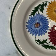 Assiette Chalons Digoin Sarreguemines décor floral peint à la main