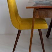 Mustard wool chair from the mid-century, Rajmund Halas, Europe, 1960s.