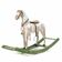 Antique wooden rocking horse, vintage toy with original patina.