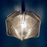 Vintage wire pendant lamp attributed to Paul Secon for Sompex, Germany, 1970s.