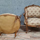 Pair of chairs cabriolets Louis XV rockery walnut rockery