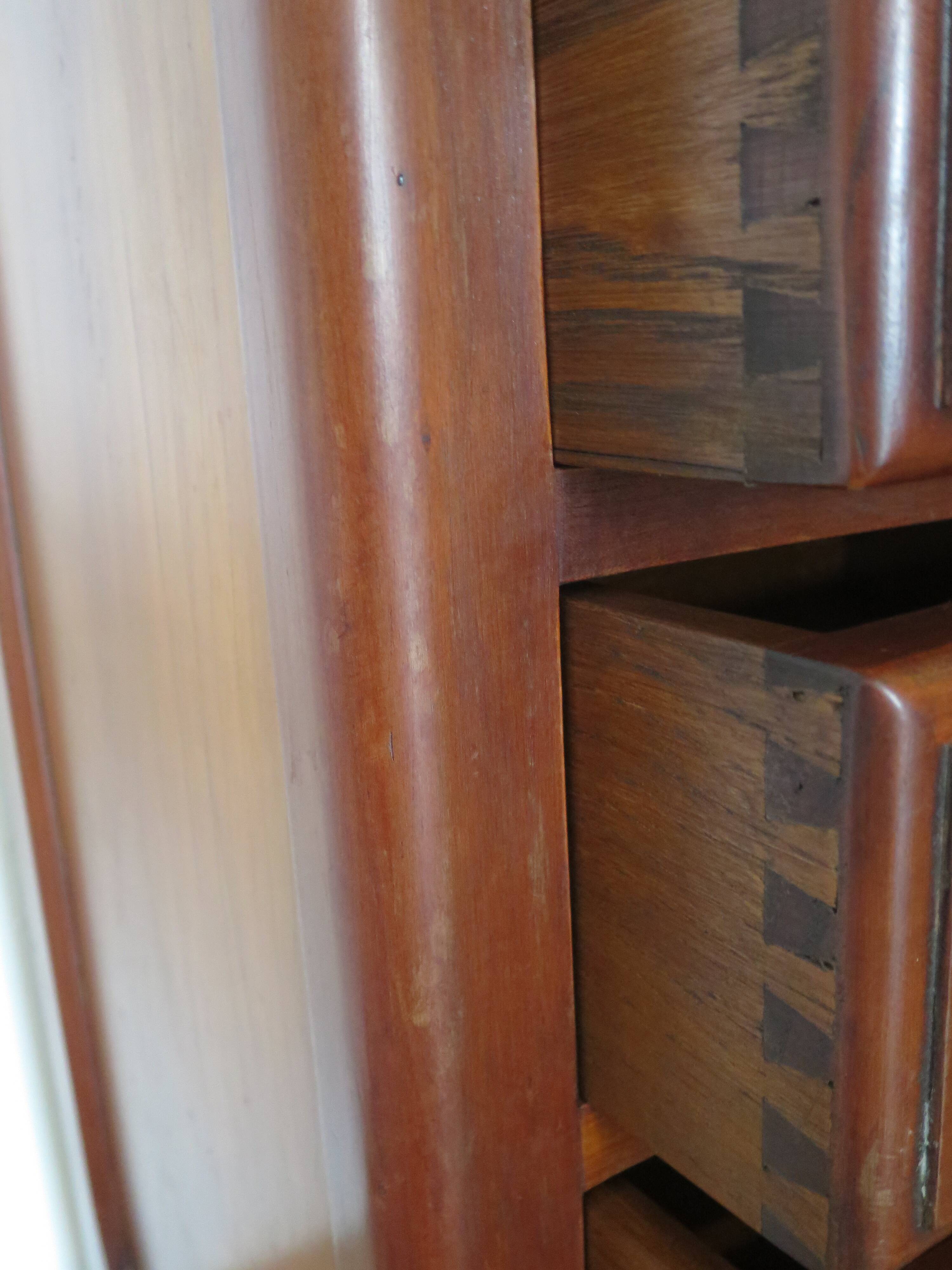 Small weekly organizer - small chest of drawers - 5 drawers - Louis XV style - cherry color