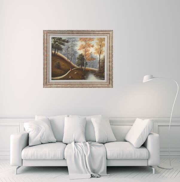 Solitary walker in the forest