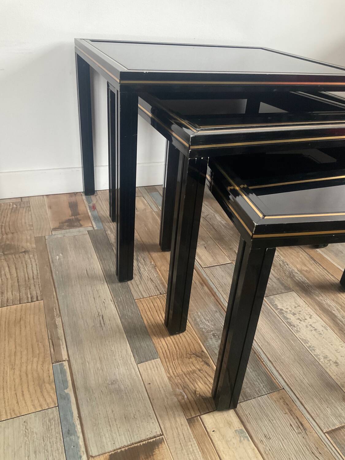 Trio of Pierre Vandel nesting tables from the 70s-80s
