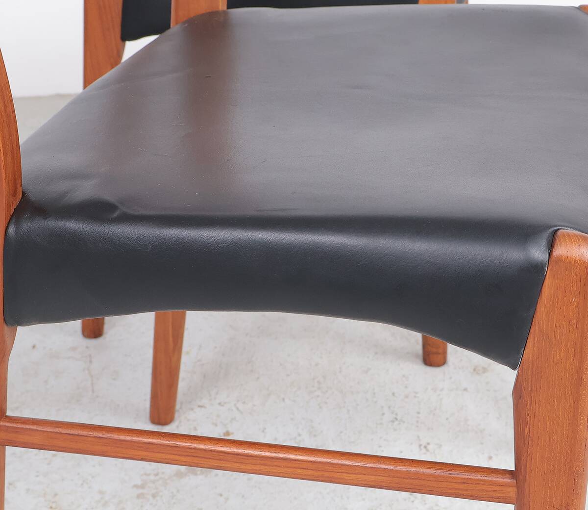 Teak and leather chairs by Arne Wahl Iversen for Glyngøre Stolefabrik, 1960